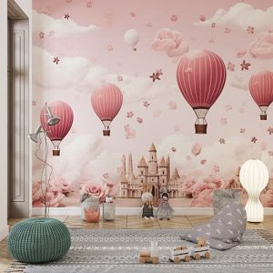 Pembe Balonlar Kız Çocuk Odası Duvar Kağıdı YCO-02522