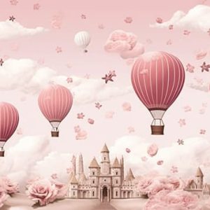 Pembe Balonlar Kız Çocuk Odası Duvar Kağıdı YCO-02522
