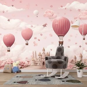 Pembe Balonlar Kız Çocuk Odası Duvar Kağıdı YCO-02522