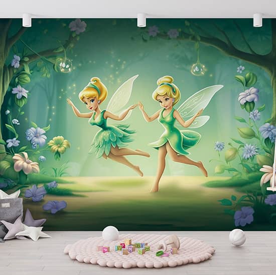 Ormandaki Periler Çocuk Odası Yeşil Duvar Kağıdı YCO-2490