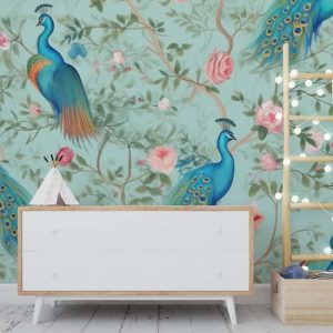 Tavus Kuşu Desenli Poster Duvar Kağıdı Tek Parça YH-02288