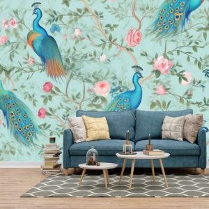 Tavus Kuşu Desenli Poster Duvar Kağıdı Tek Parça YH-02288