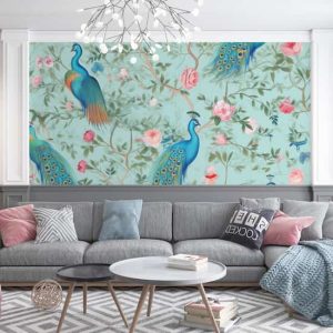 Tavus Kuşu Desenli Poster Duvar Kağıdı Tek Parça YH-02288