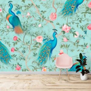 Tavus Kuşu Desenli Poster Duvar Kağıdı Tek Parça YH-02288