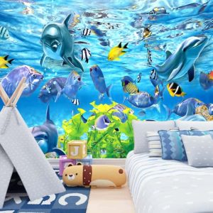 Kampanyalı Duvar Kağıdı Deniz Canlıları Bebek Çocuk Odası Poster 200x150 J0088