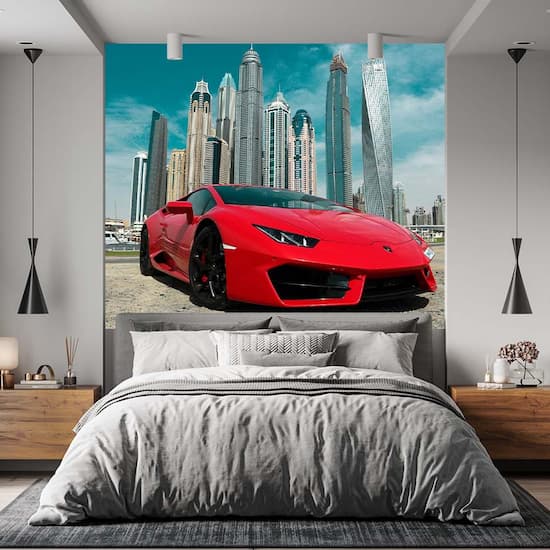 Kampanyalı Duvar Kağıdı Lamborghini Araba Çocuk Odası Poster 250x260 A0001