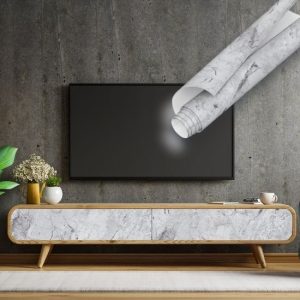 Açık Gri Mermer Desenli Yapışkanlı Folyo 45 cm ve 90 cm Rulo Çeşitleri Dekoros'ta. Banyo, Duvar, Masa, Tezgah ve Dolap Kaplamaya Uygun Hadi Şimdi Tıkla!