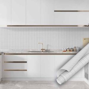 Mat Beyaz Porselen Görünümlü Mozaik Desenli Yapışkanlı Folyo 45 cm ve 90 cm Rulo Çeşitleri Dekoros'ta! Kaplama Kağıdı ve Fayans Desenli Folyolar için Tıkla!