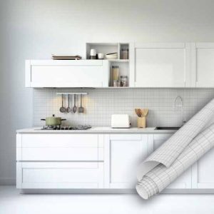 Mat Beyaz Porselen Görünümlü Mozaik Desenli Yapışkanlı Folyo 45 cm ve 90 cm Rulo Çeşitleri Dekoros'ta! Kaplama Kağıdı ve Fayans Desenli Folyolar için Tıkla!