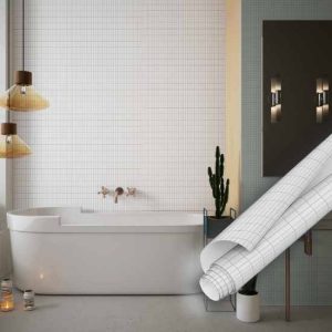 Mat Beyaz Porselen Görünümlü Mozaik Desenli Yapışkanlı Folyo 45 cm ve 90 cm Rulo Çeşitleri Dekoros'ta! Kaplama Kağıdı ve Fayans Desenli Folyolar için Tıkla!