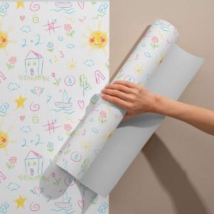 Renkli Eğlenceli Şekilli Yapışkan Folyo, 45 ve 90 cm Rulo Çeşitleri Dekoros'ta! Silinebilir, Suya Dayanıklı, Çocuk Odasına Uygun Sticker Kaplama için Tıkla!