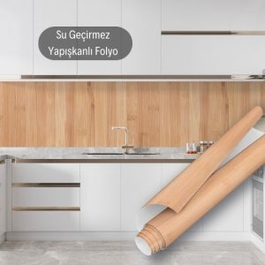 Açık Ahşap Görünümlü Yapışkanlı Folyo 0129 45 cm ve 90 cm Rulo Çeşitleri Dekoros'ta. Suya Dayanıklı Yapışkan Kaplama Folyosu için Tıkla.