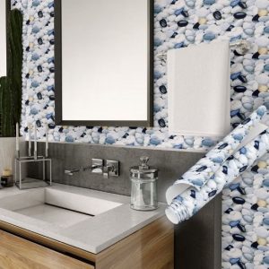 Çakıl Taşı Görünümlü Yapışkanlı Folyo 45 cm ve 90 cm PVC Rulo Çeşitleri Dekoros'ta. Su Geçirmez Banyo Duvarı, Fayans Yüzey Kaplama Folyosu, Hemen Satın Al