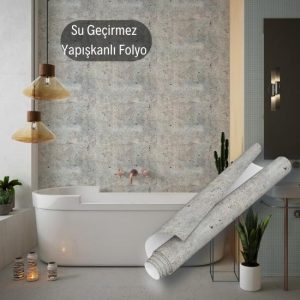 Çimento Beton Görünümlü Yapışkanlı Folyo, 45 cm ve 90 cm PVC Rulo Çeşitleri Dekoros'ta. Mutfak Duvar ve Yüzey Kaplama Çıkartması için Hemen Tıkla.