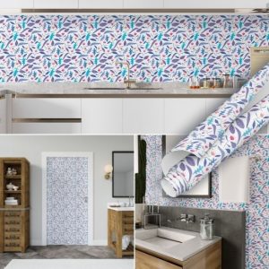 Çok Renkli Çiçekler Desenli Yapışkanlı Folyo 45 cm ve 90 cm Rulo Çeşitleri Dekoros'ta! Kendinden Yapışkanlı, Desen Takipli, Kaplama Folyolarını İncele!