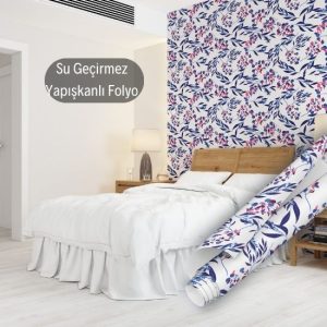 Pembe Mor Çiçekler Desenli Yapışkanlı Folyo 45 cm ve 90 cm Rulo Çeşitleri Dekoros'ta! Kendinden Yapışkanlı, Desen Takipli, Kaplama Folyolarını Şimdi İncele!