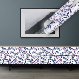 Pembe Mor Çiçekler Desenli Yapışkanlı Folyo 45 cm ve 90 cm Rulo Çeşitleri Dekoros'ta! Kendinden Yapışkanlı, Desen Takipli, Kaplama Folyolarını Şimdi İncele!