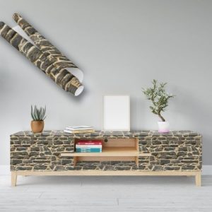 Sarı Siyah Taş Desenli Yapışkanlı Folyo 45 cm ve 90 cm PVC Rulo Çeşitleri Dekoros'ta. Taş Görünümlü Duvar Kaplama Folyoları, Şimdi Satın Al