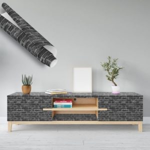 Siyah Tuğla Desen Yapışkanlı Folyo, 45 cm ve 90 cm PVC Rulo Çeşitleri Dekoros'ta. Banyo, Duvar, Yer Kaplama Folyosu, Kaliteli Malzeme En Uygun Fiyatlar