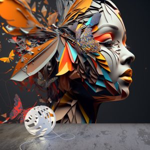 Kampanyalı Duvar Kağıdı Renkli Kelebekler İle Çevrili Kadın 3d YK-00597 Silinebilir Salon, Cafe, Çocuk Odası Duvar Kağıtları Poster Modelleri Dekoros.com'da