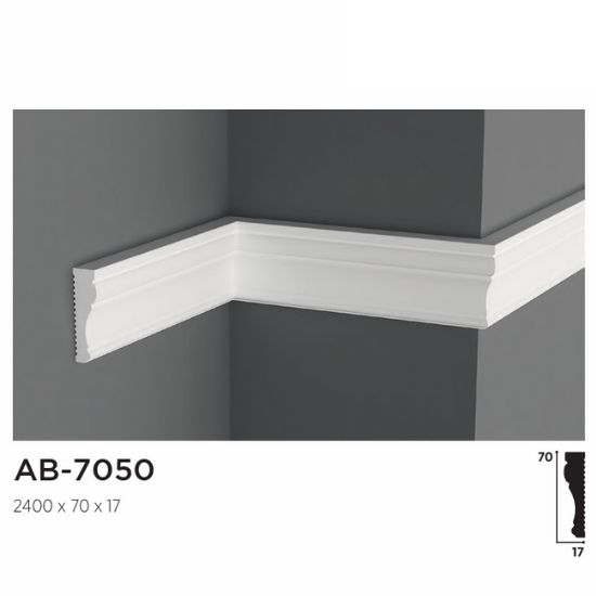 7cm Boyanabilir Beyaz Duvar Bordürü AB-7050 ile Modern İç Mekanlar Oluşturun Dayanıklı Polimer Duvar Bordürleri. Bordür ve Çıta Modelleri için Hemen Tıkla!