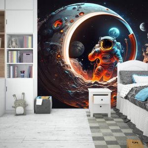 Kampanyalı Duvar Kağıdı 3d Aydaki Astronot Çocuk Odası Poster YCO-00211 Silinebilir Salon, Çocuk Odası Duvar Kağıtları Bebek Poster Modelleri Dekoros.com'da