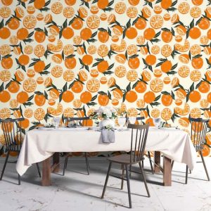 Portakal Desen Takipli Duvar Kağıdı Modelleri Dekoros'da. Tutkal Hediyeli! Banyo Mutfak Narenciye Duvar Kağıtları Tüm Türkiye'ye Gönderiyoruz!
