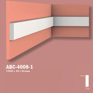 4 cm Arkası Dolu Düz Boyanabilir Duvar Çıtası ABC-4008-1