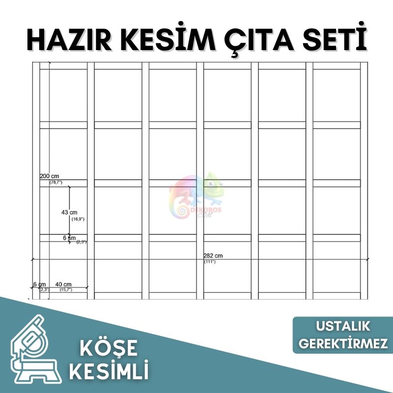 Panel Görünümlü Çıta Seti Kendin Yap Hazır Duvar Çıtası 008