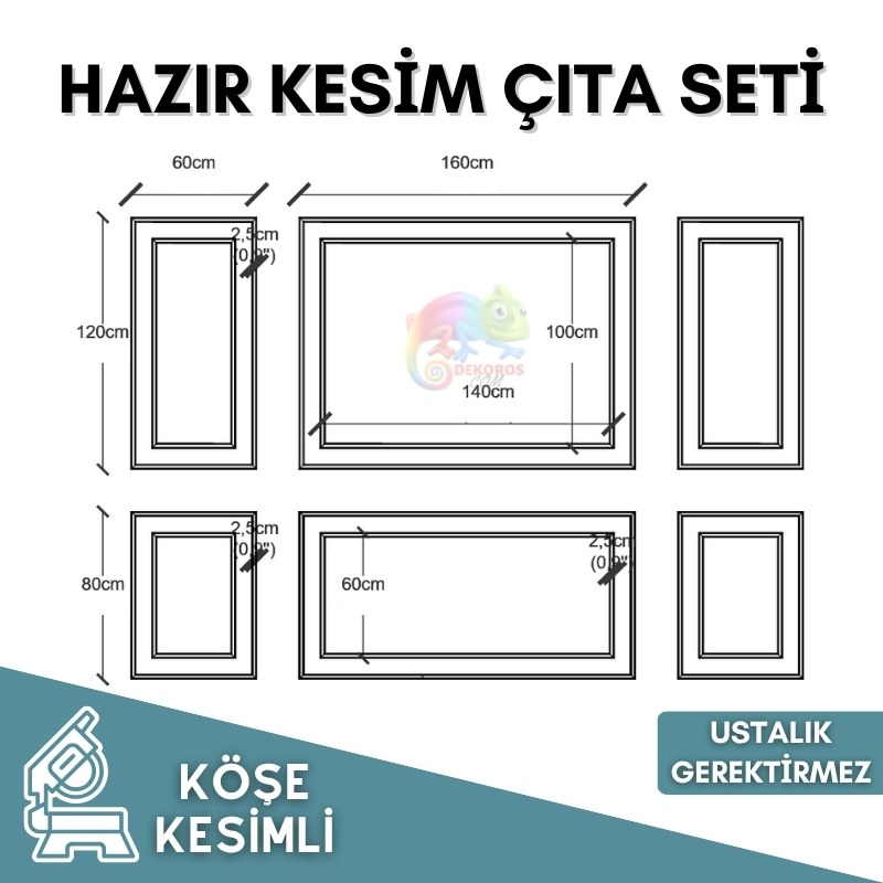 Kolay Montaj Çıta Seti Hazır Kesim Kendinden Yapışkanlı 006