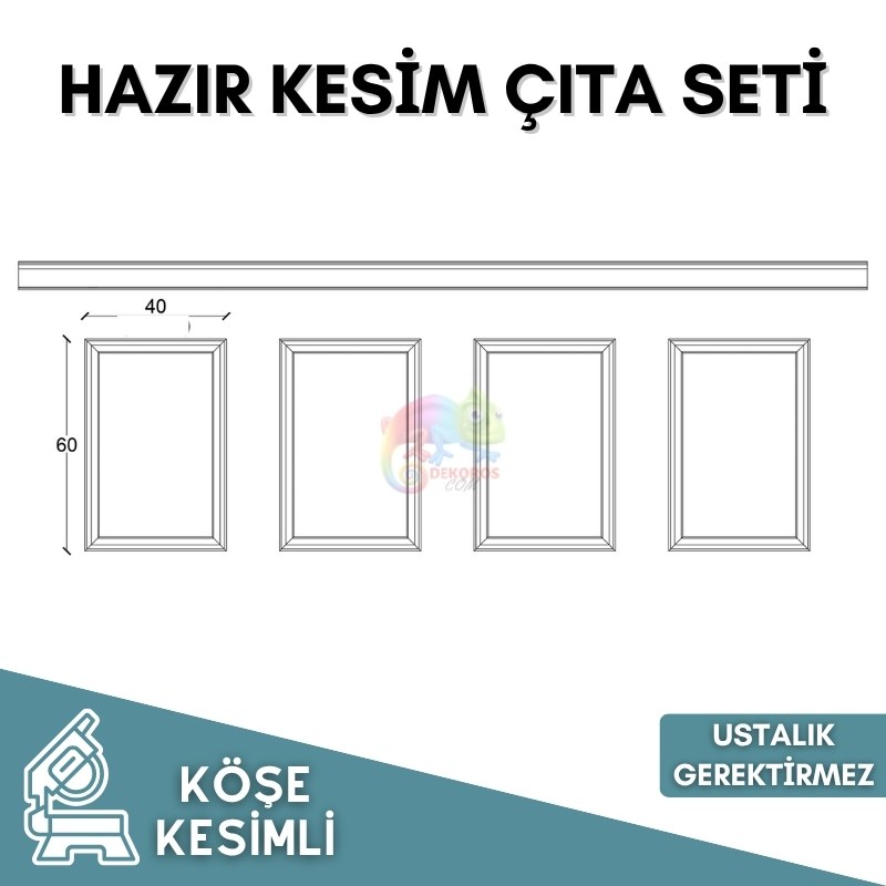 Hazır Kesim Yarım Duvar Çıta Seti Kendin Yap Kolay Uygulama 010
