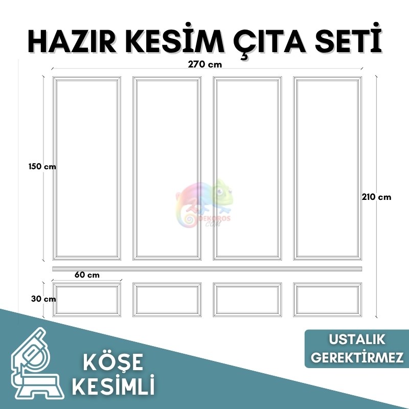 Lüks Duvar Çıta Seti Hazır Kesim Soy Yapıştır Panel 013