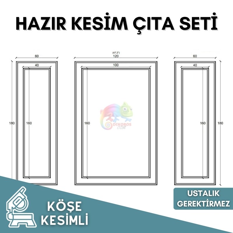 Dekoratif Duvar Çıta Seti Soy Yapıştır ve Uygula 002