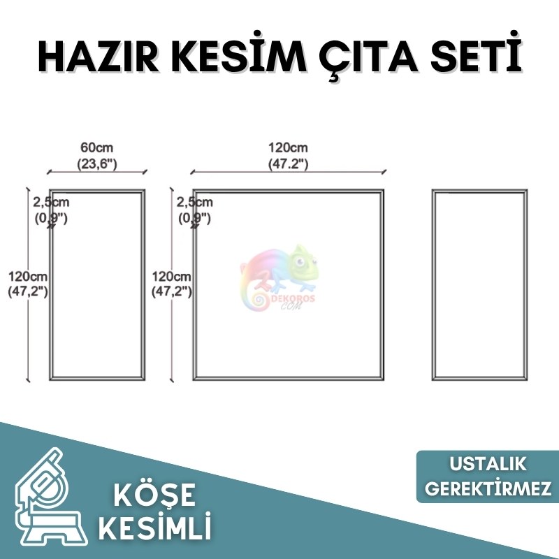 Modern Duvar Çıta Seti Şık ve Pratik Yapışkanlı Çerçeve Set 003