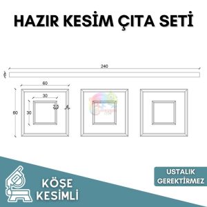 Kolay Montaj Duvar Çıta Seti Modern Soy Yapıştır Set 019