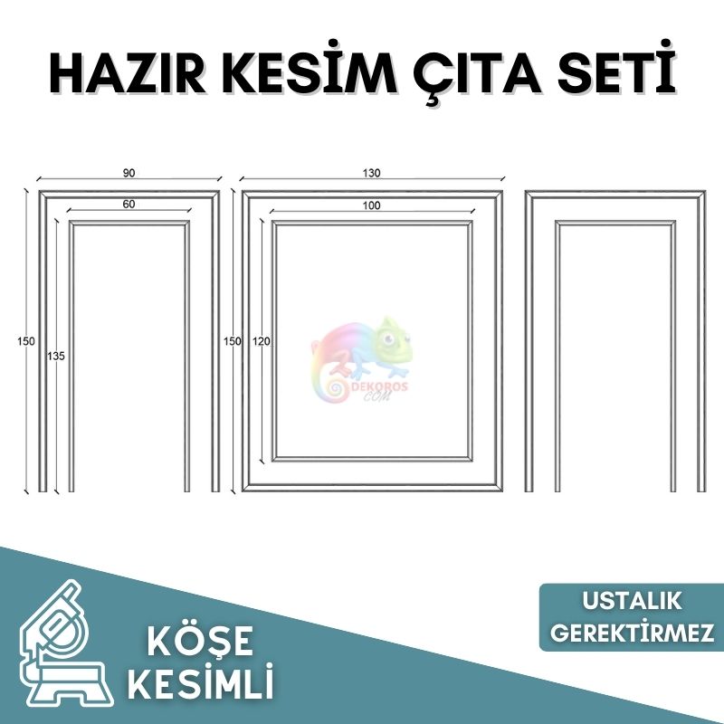 Köşe Kesimli Lüks Duvar Çıta Seti Kendin Yap Duvar Çıtası 016