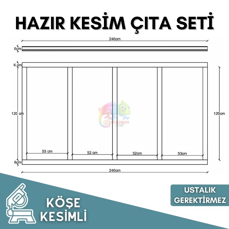 Soy Yapıştır Modern Çıta Seti 6 cm Hazır Kesim 014