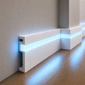 Sonsuz Işık Özellikli Modern Kapaklı Ledli Lake Polimer Süpürgelik ASL-006