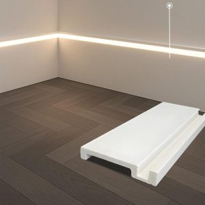 silikon kapaklı ledli beyaz lake süpürgelik