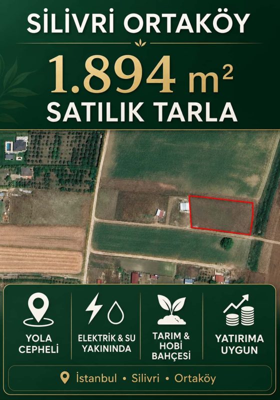 İmar Planının Dibinde 1.894 m² Satılık Hisseli Tarla