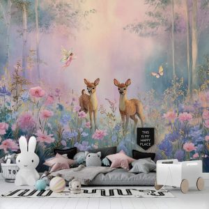 Masalsı Bambi Çocuk Odası Duvar Kağıdı