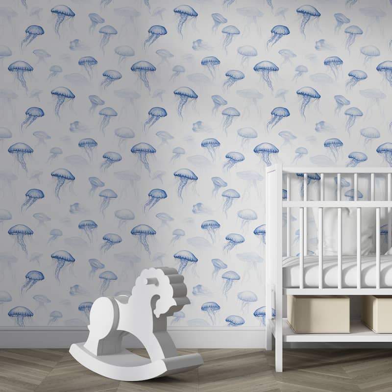 Mavi Deniz Anası Desenli Çocuk ve Banyo Duvar Kağıdı YDT-04067