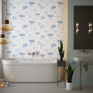Mavi Deniz Anası Desenli Çocuk ve Banyo Duvar Kağıdı YDT-04067