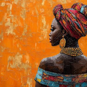 Mozaik Dokulu Etnik Afrikalı Kadın Duvar Kağıdı YK-04063