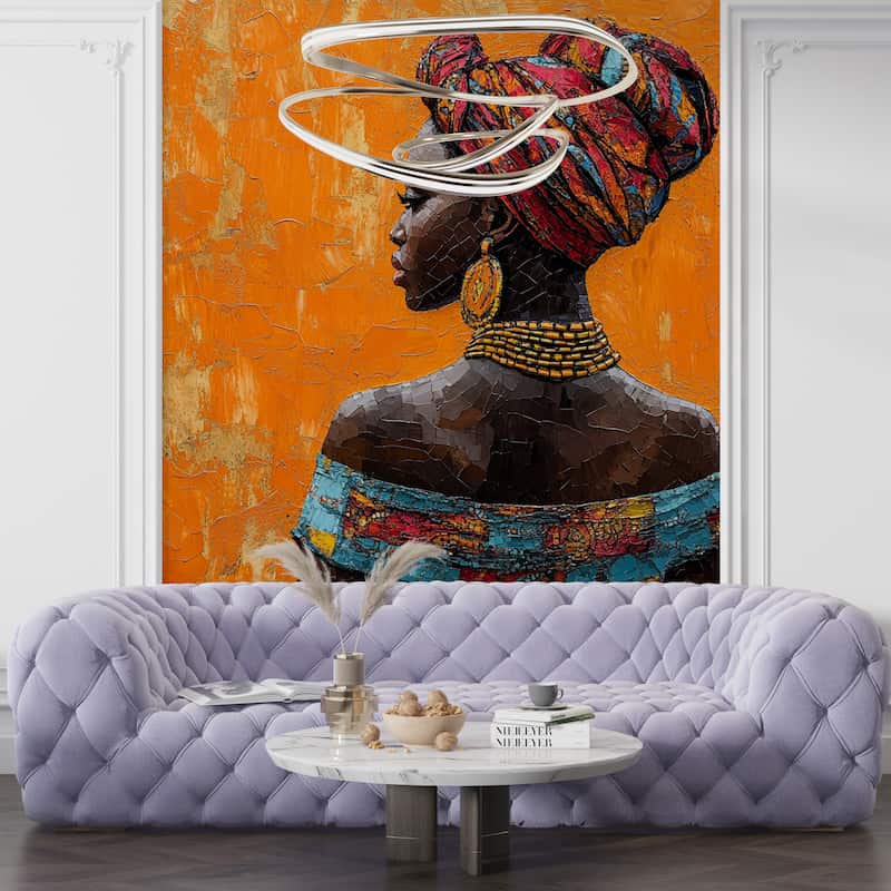 Mozaik Dokulu Etnik Afrikalı Kadın Duvar Kağıdı YK-04063