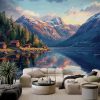 Norveç Dağ ve Göl Manzaralı Modern Duvar Kağıdı YD-05097