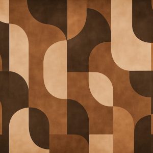 Retro Tarz Kahverengi Geometrik Desenli Duvar Kağıdı YMO-06018