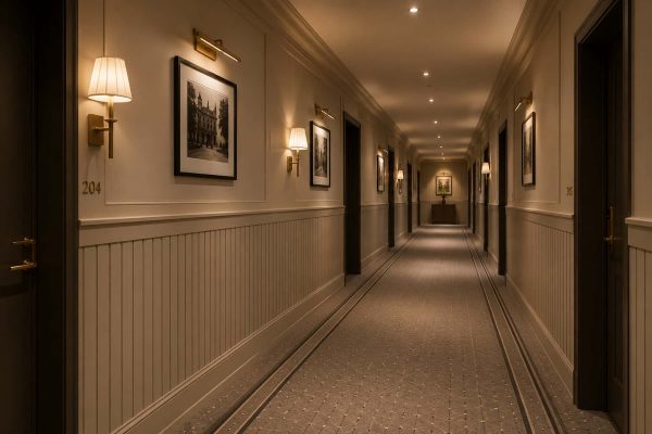Otel Amerikan Duvar Paneli Koridor Lambri Dekorasyonu