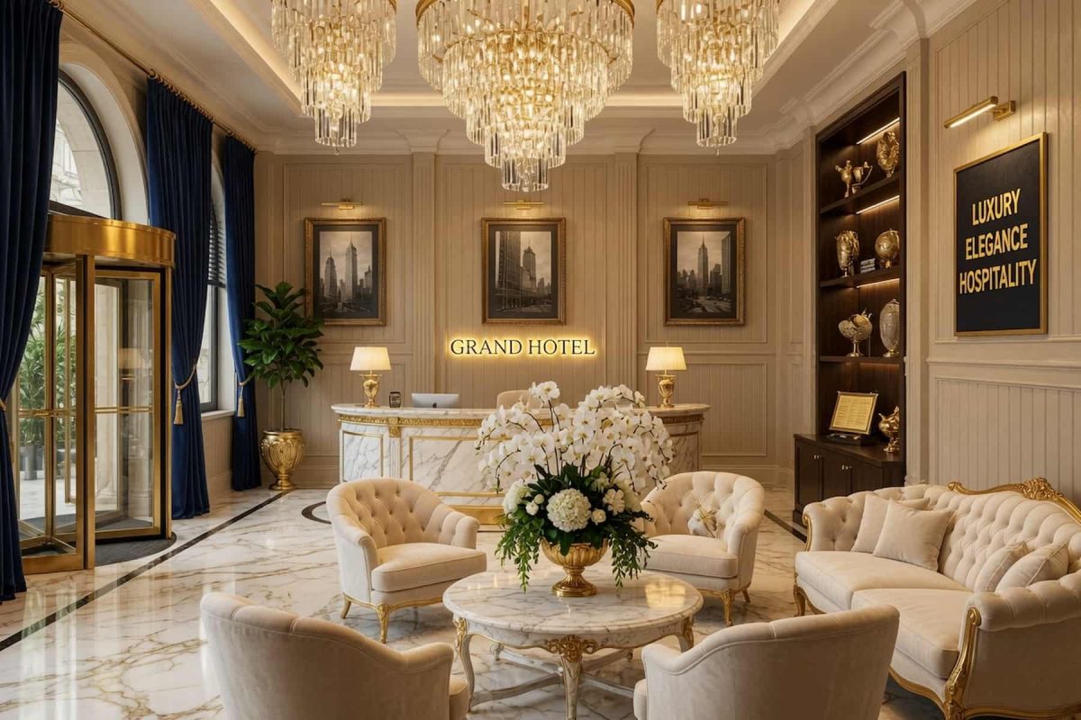 Otel Amerikan Duvar Paneli Lobi Dekorasyonu