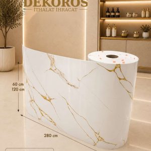 Yapışkanlı Mermer Panel Beyaz Gold DKS538 60x280 ve 120x280 cm